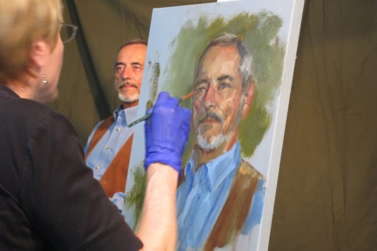 Chris Kling Painting A Demonstration Portrait Copy